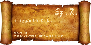 Szigyártó Kitti névjegykártya
