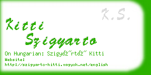 kitti szigyarto business card